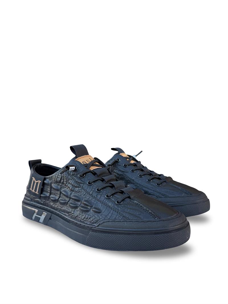 Yalınayak Y510-6 Comfort Taban Erkek Deri  Sneaker Siyah