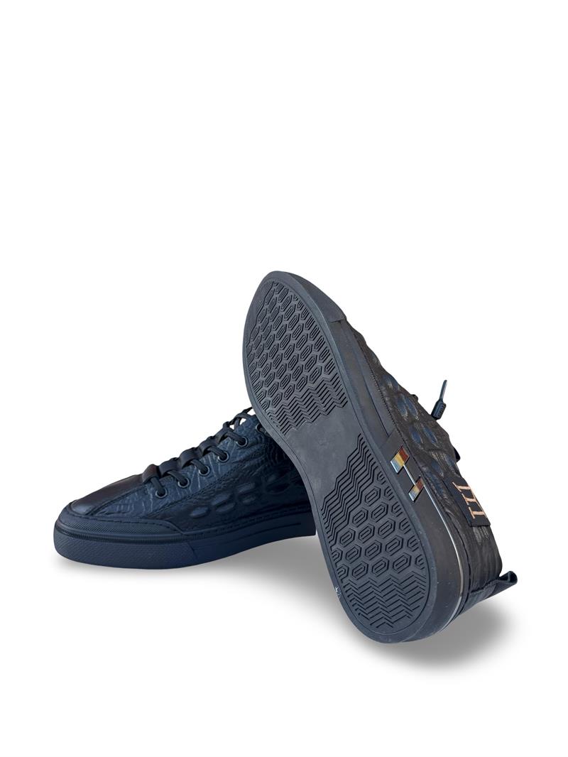 Yalınayak Y510-6 Comfort Taban Erkek Deri  Sneaker Siyah