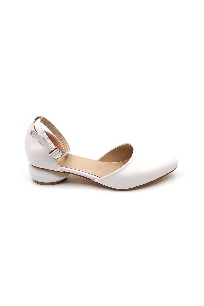 Yalınayak Bdr001 Bilek Bağlamalı Kadın Ayakkabı Beyaz