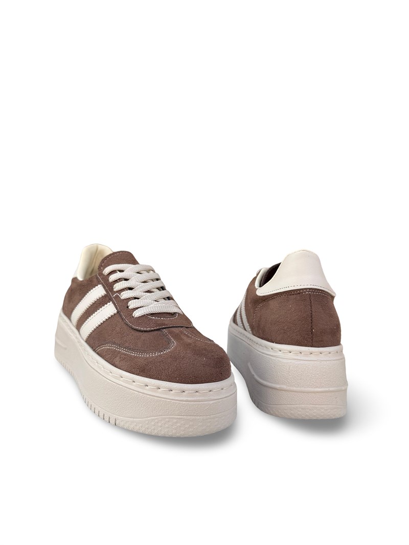 Yalınayak Bdr2026 Dolgu Taban Kadın Sneaker Kahve Süet