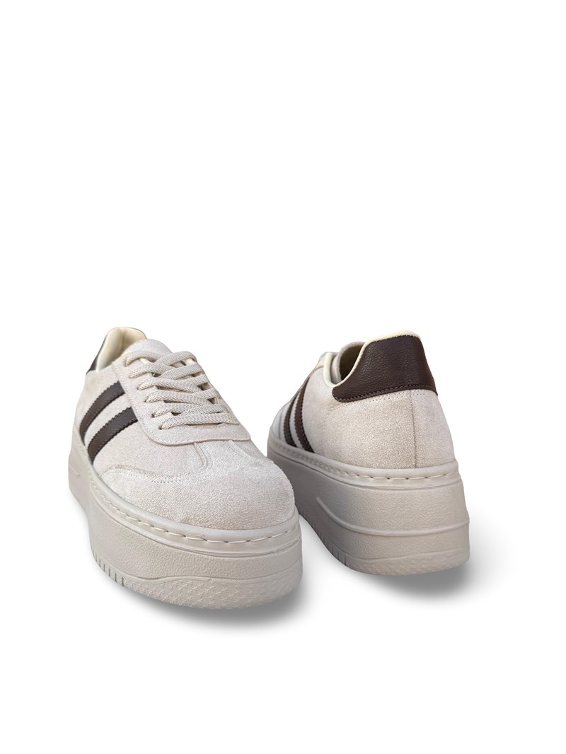 Yalınayak Bdr2026 Dolgu Taban Kadın Sneaker Bej Süet