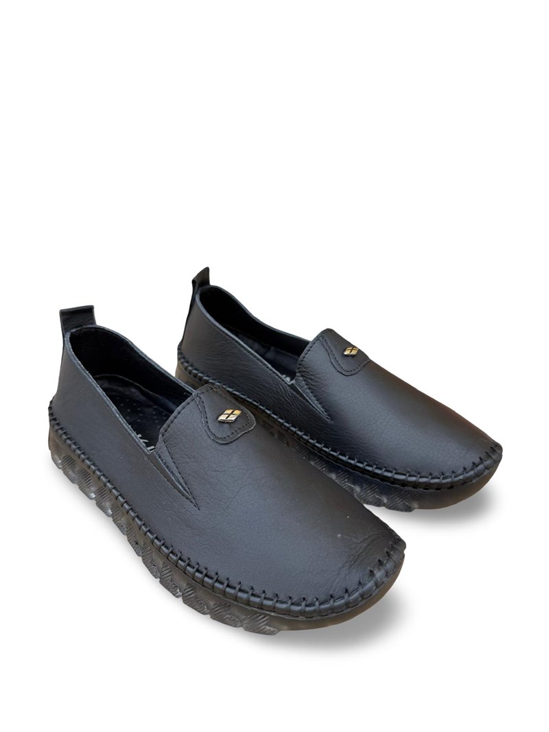Yalınayak Bdr223 Hakiki Deri Comfort Taban Kadın Casual Ayakkabı Siyah
