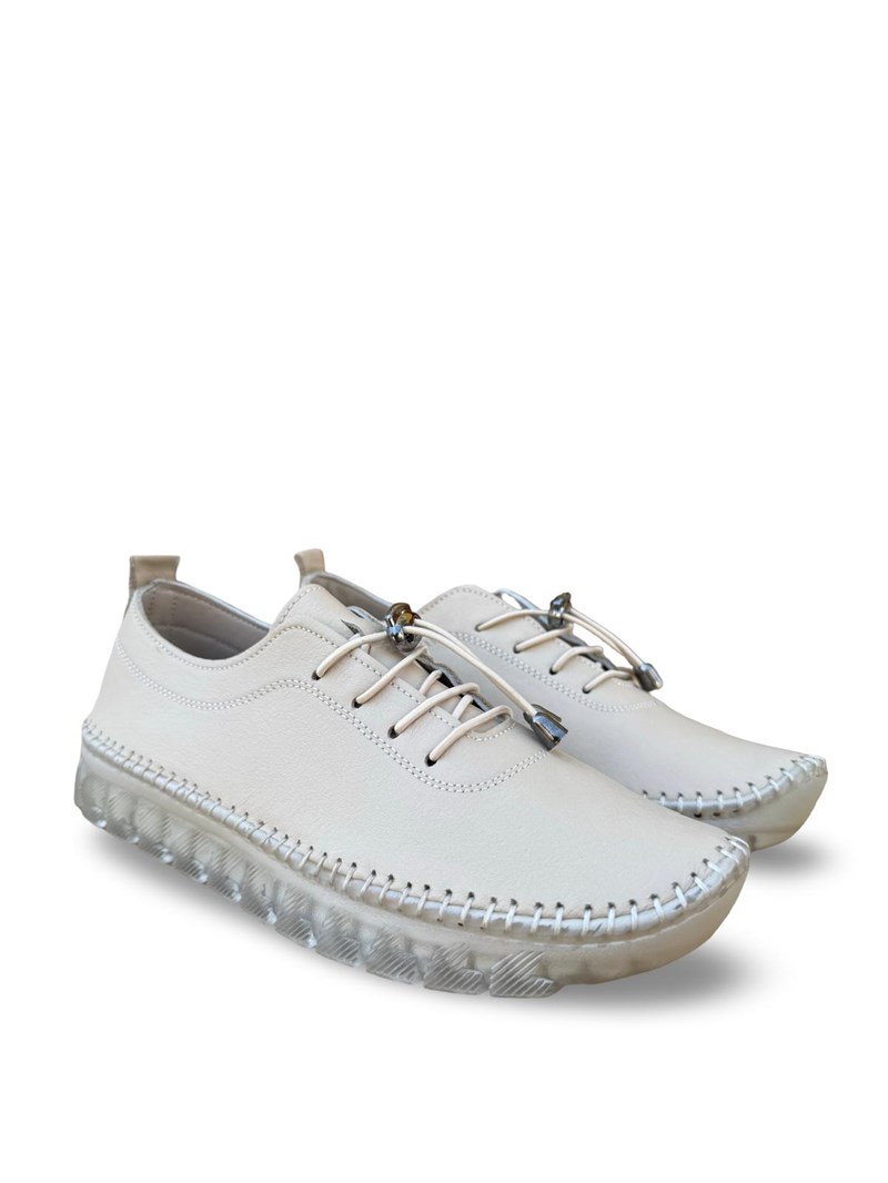 Yalınayak Bdr224 Hakiki Deri Comfort Taban Kadın Casual Ayakkabı Bej