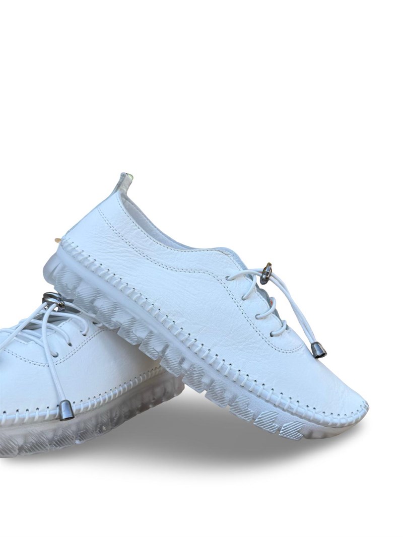 Yalınayak Bdr224 Hakiki Deri Comfort Taban Kadın Casual Ayakkabı Beyaz