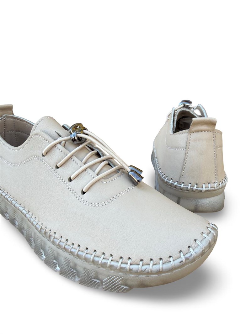 Yalınayak Bdr224 Hakiki Deri Comfort Taban Kadın Casual Ayakkabı Bej
