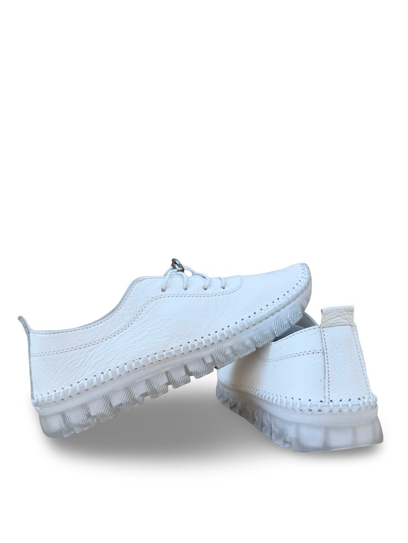 Yalınayak Bdr224 Hakiki Deri Comfort Taban Kadın Casual Ayakkabı Beyaz