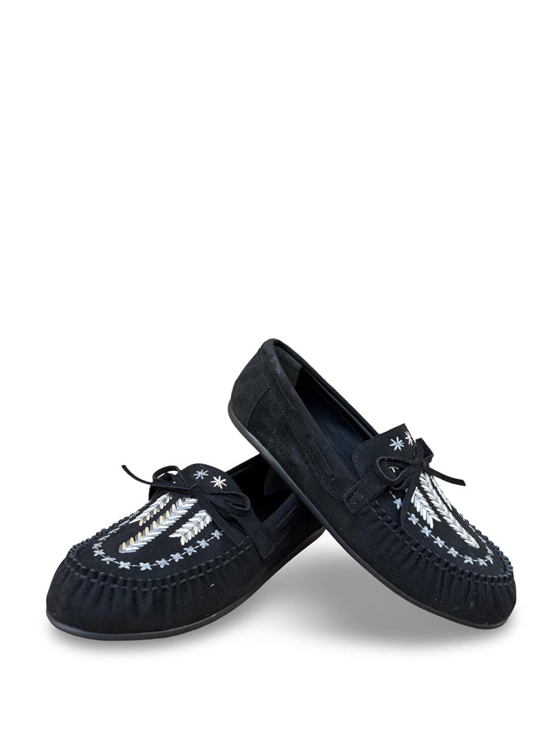 Yalınayak Bdr850 Kadın Loafer Günlük Ayakkabı Siyah Süet