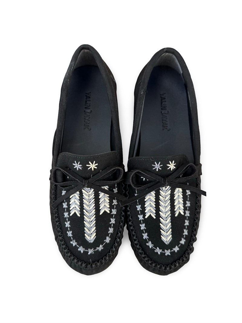 Yalınayak Bdr850 Kadın Loafer Günlük Ayakkabı Siyah Süet