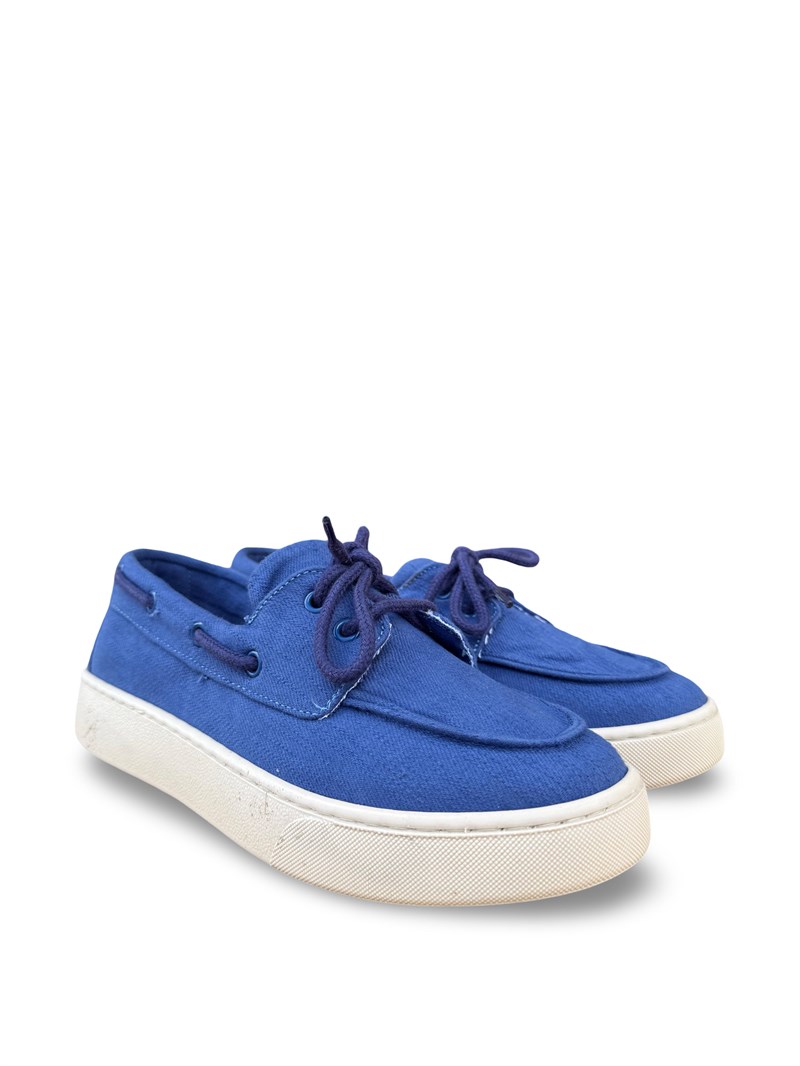 Yalınayak Bdr855 Kadın Keten Loafer Günlük Ayakkabı Mavi