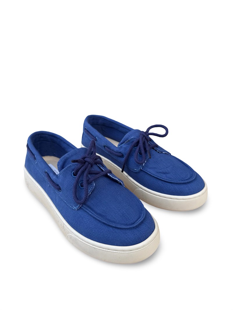 Yalınayak Bdr855 Kadın Keten Loafer Günlük Ayakkabı Mavi