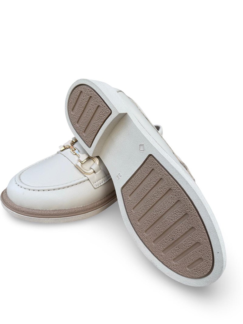 Yalınayak Blbl1556 Hakiki Deri Kadın Loafer & Babet Bej