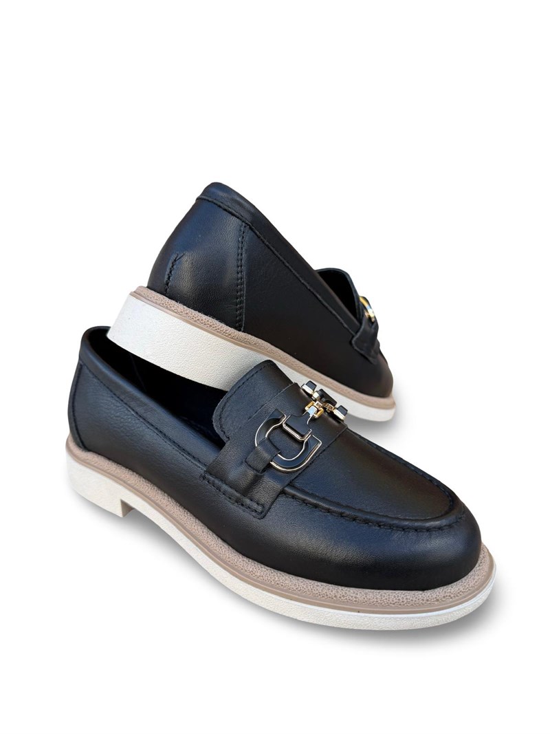 Yalınayak Blbl1556 Hakiki Deri Kadın Loafer & Babet Siyah