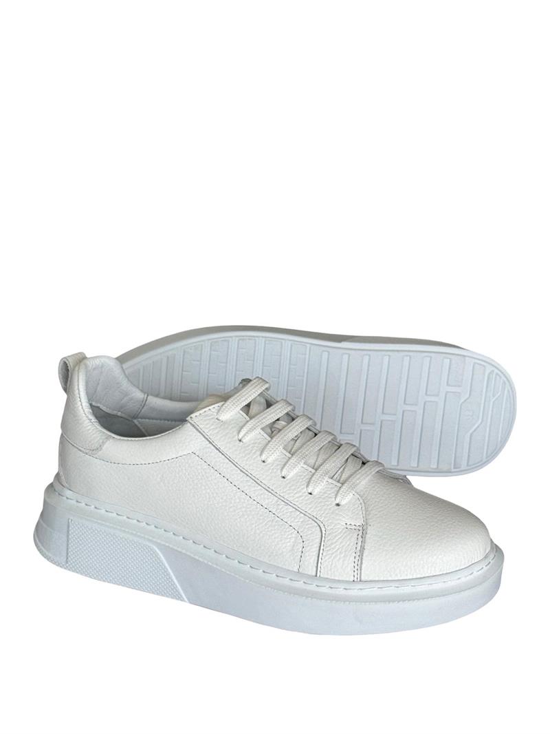 Yalınayak Bty202M01  Hakiki Deri Sneaker Kadın Ayakkabı Beyaz