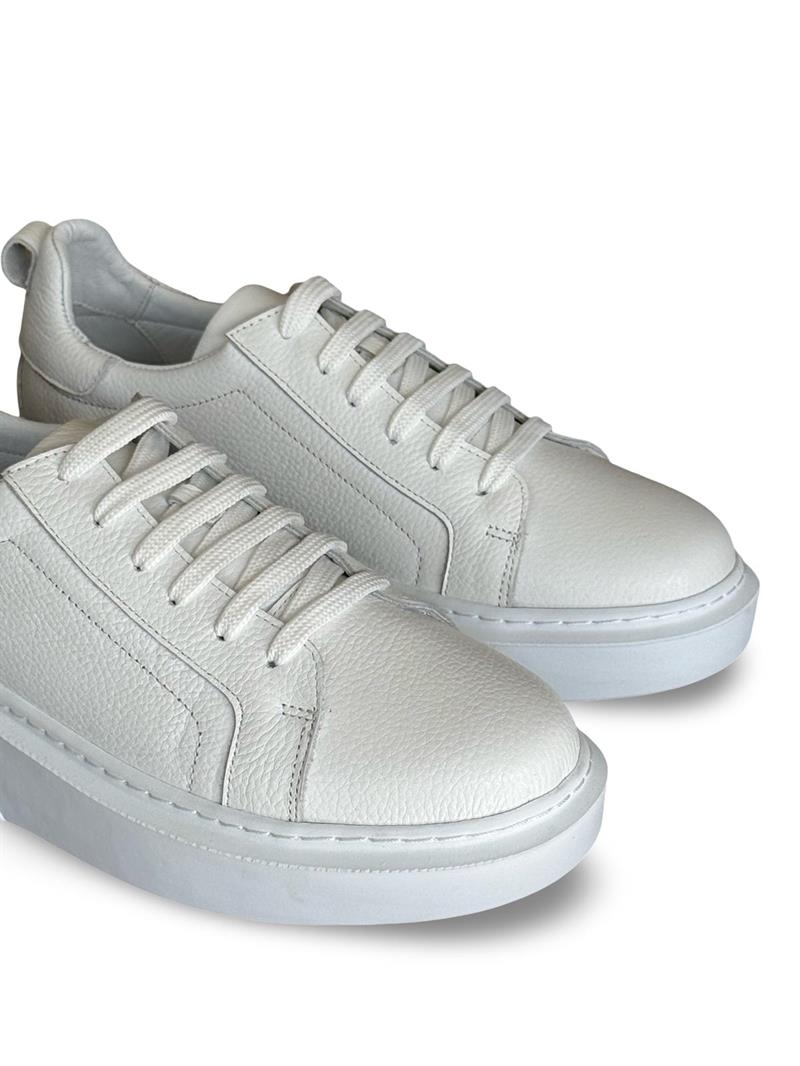 Yalınayak Bty202M01  Hakiki Deri Sneaker Kadın Ayakkabı Beyaz