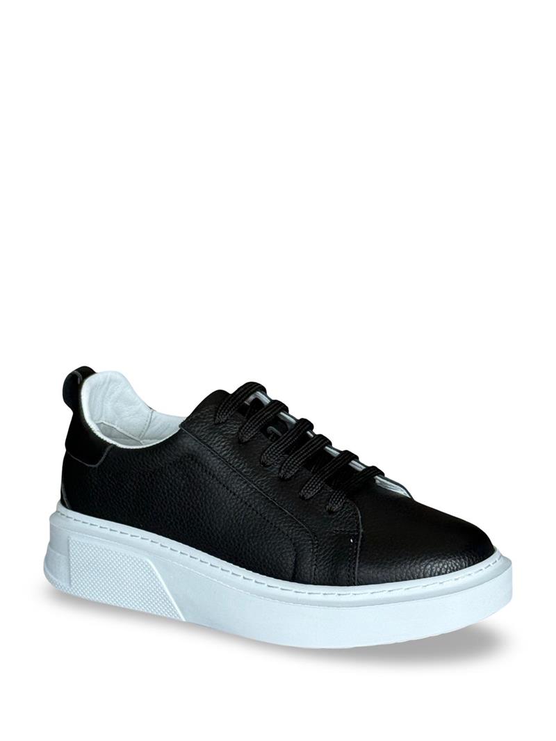 Yalınayak Bty202M01  Hakiki Deri Sneaker Kadın Ayakkabı Siyah