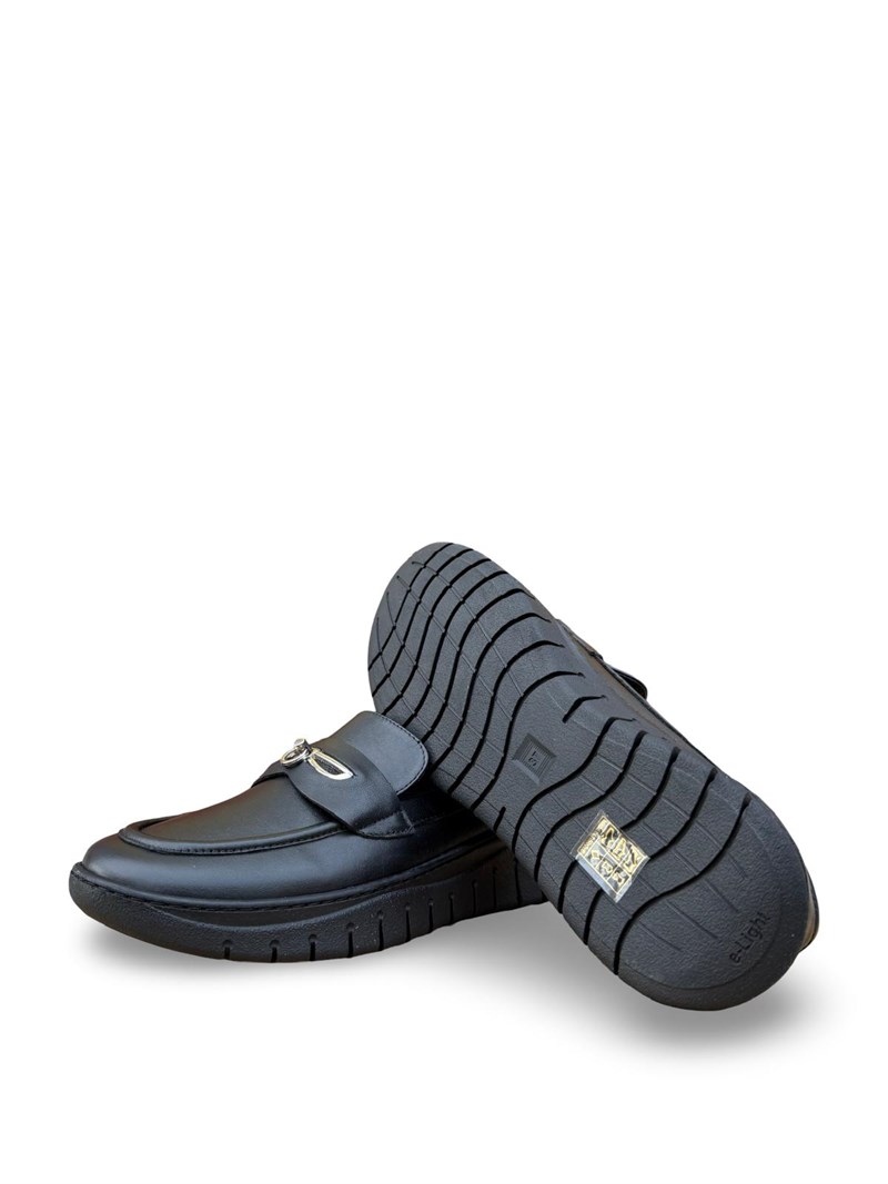 Yalınayak Bty248208 Hakiki Deri Comfort Taban Kadın Loafer Siyah