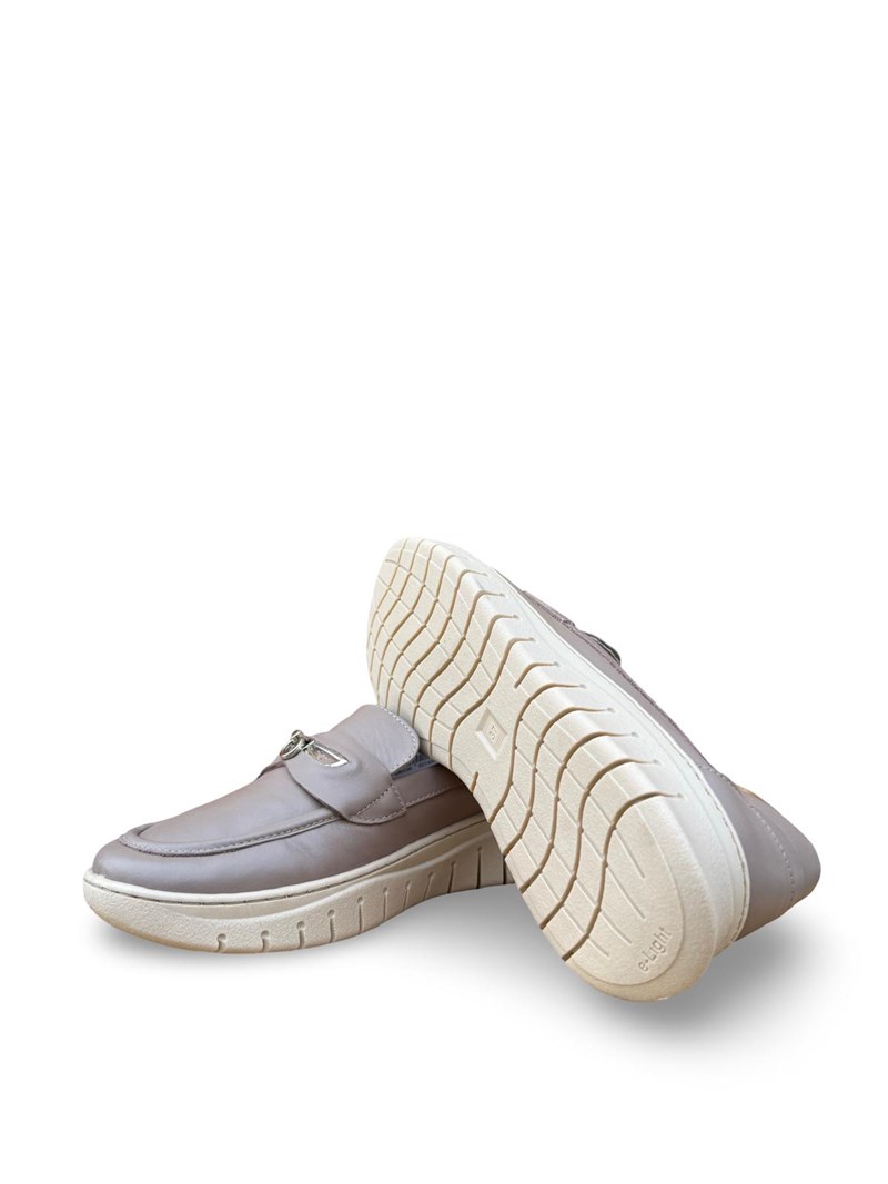 Yalınayak Bty248208 Hakiki Deri Comfort Taban Kadın Loafer Vizon