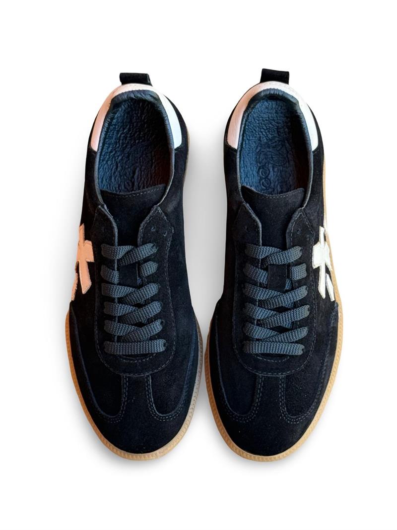 Yalınayak Bty2486969 Hakiki Süet Deri Kadın Spor Sneaker Siyah Süet