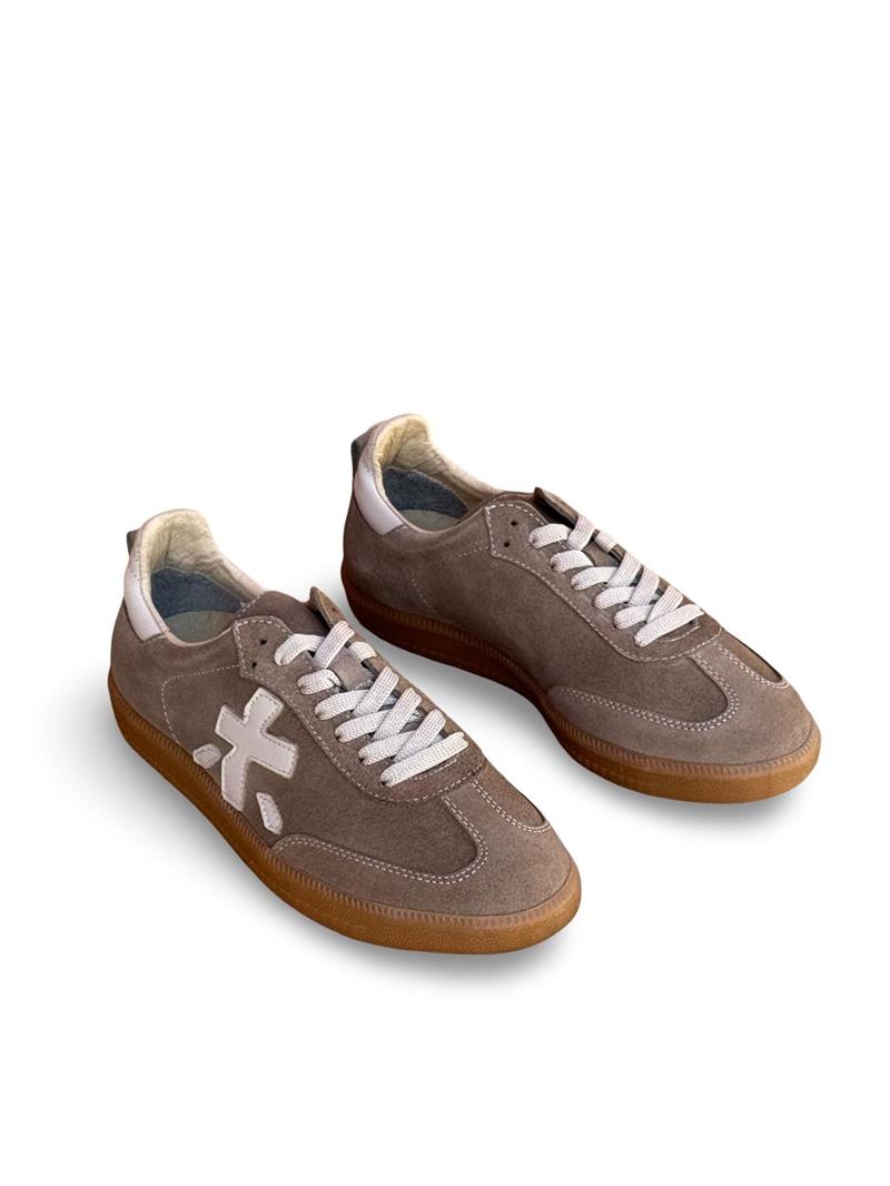Yalınayak Bty2486969 Hakiki Süet Deri Kadın Spor Sneaker Vizon Süet