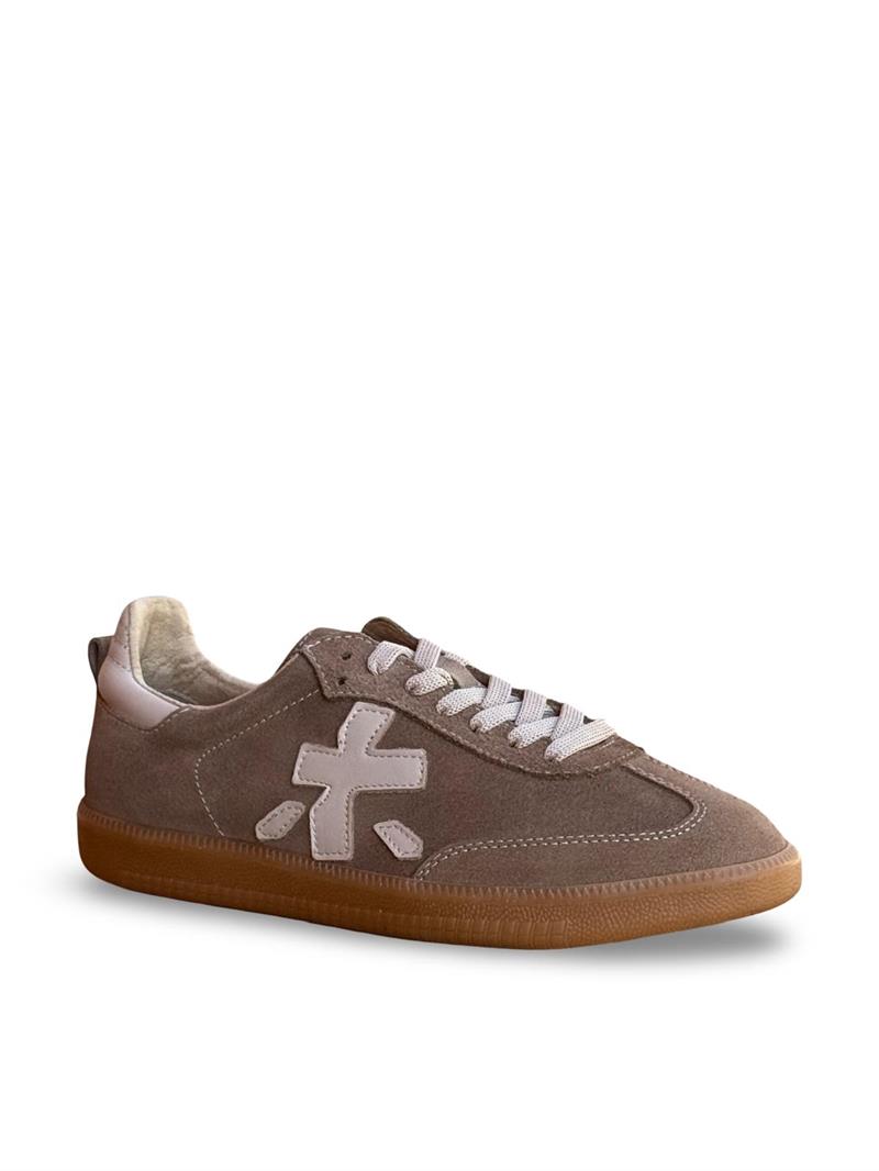 Yalınayak Bty2486969 Hakiki Süet Deri Kadın Spor Sneaker Vizon Süet