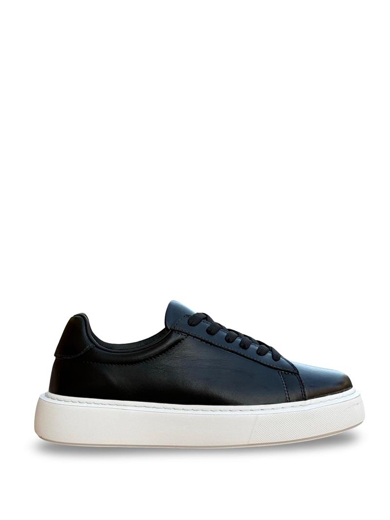 Yalınayak Bty249901 Hakiki Deri Unisex Casual Siyah