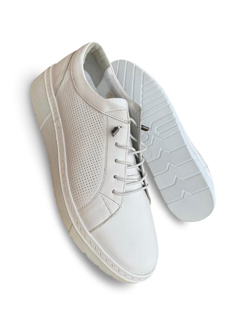 Yalınayak Bty5277 Hakiki Deri Kadın Sneaker Beyaz