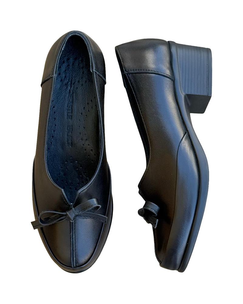 Yalınayak C24605   Hakiki Deri Comfort Taban Kadın Klasik Ayakkabı Siyah