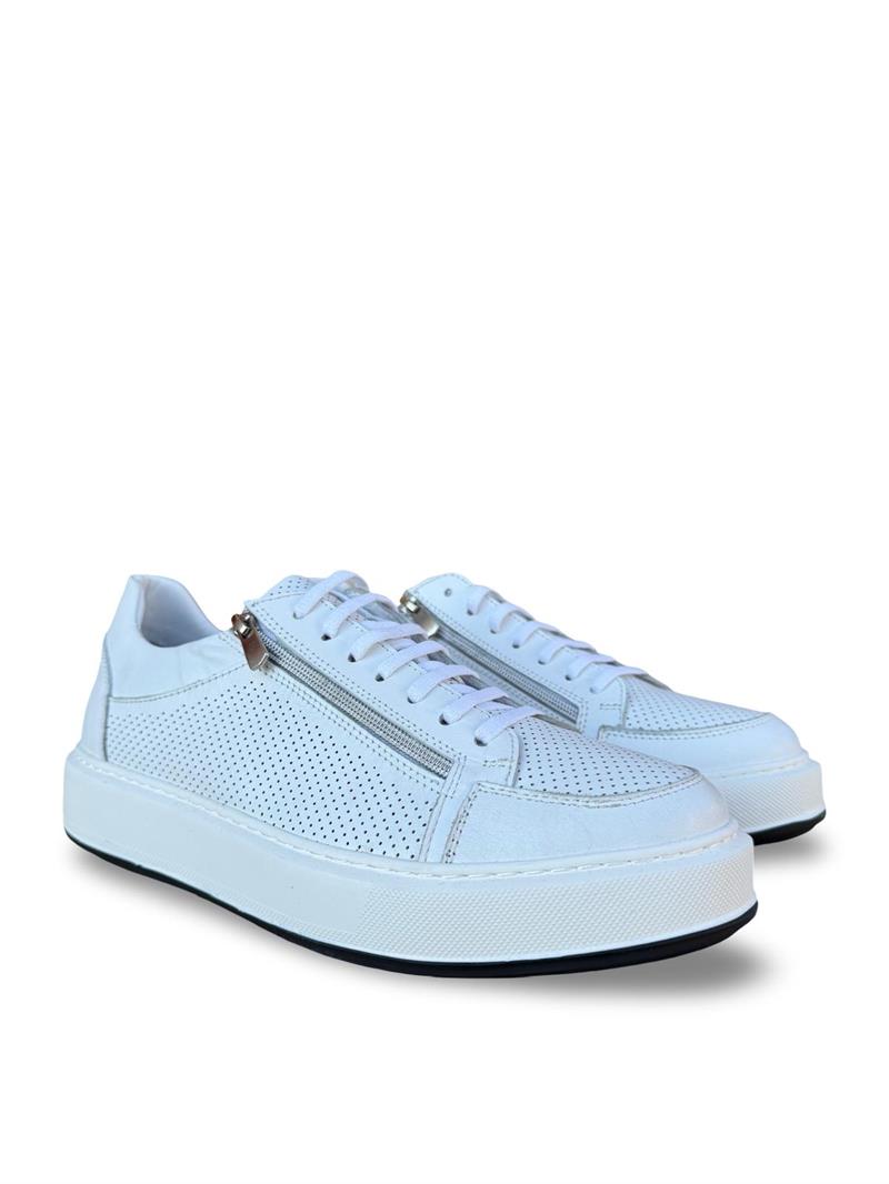 Yalınayak Chs2903L Hakiki Deri Eva Taban Erkek Sneaker Beyaz