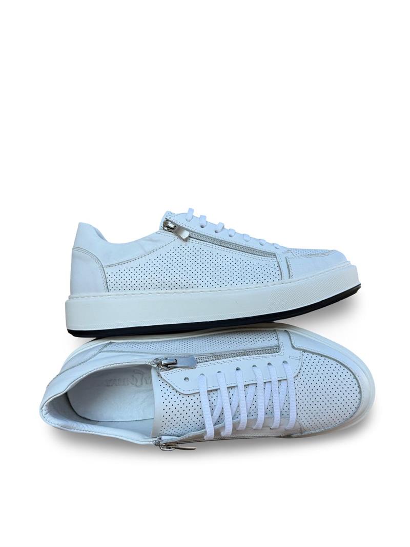 Yalınayak Chs2903L Hakiki Deri Eva Taban Erkek Sneaker Beyaz