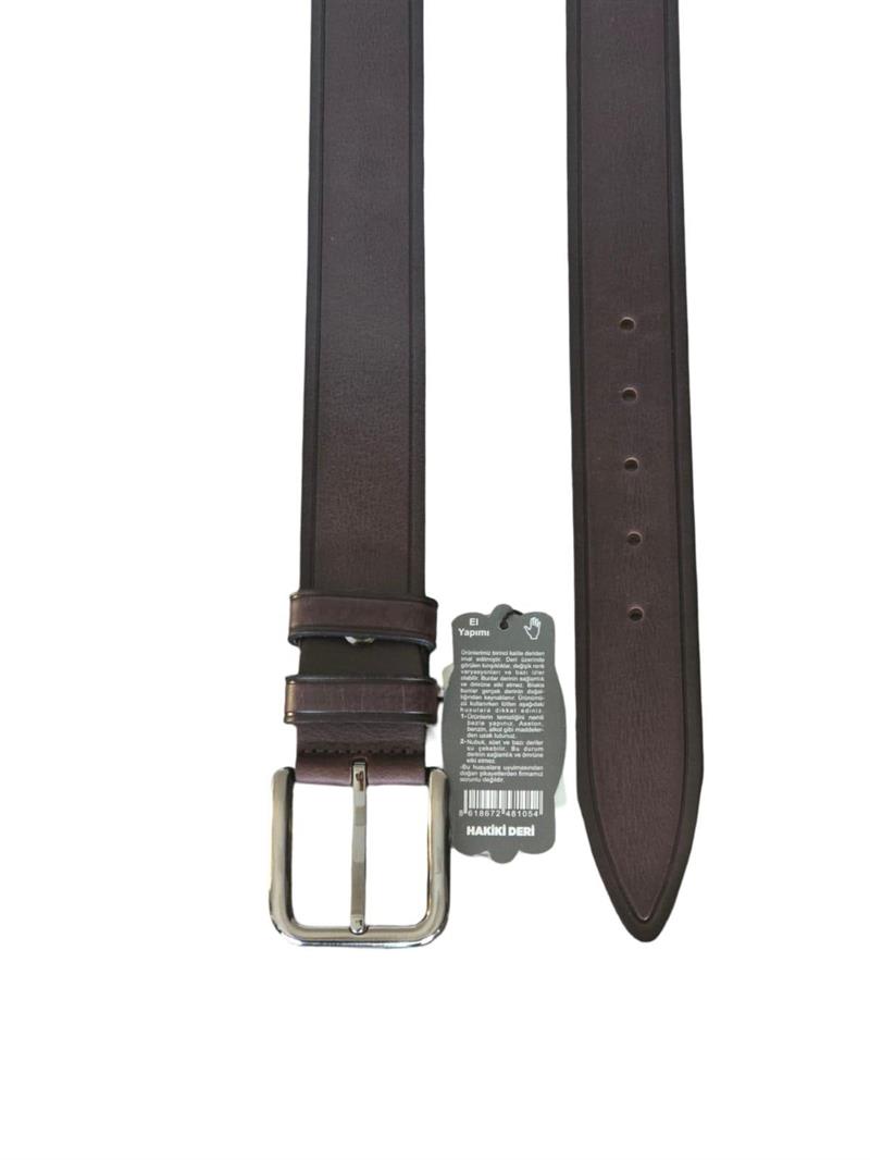 Yalınayak D148 Hakiki Deri Erkek Geniş Kemer Kahve