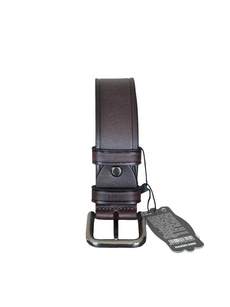 Yalınayak D148 Hakiki Deri Erkek Geniş Kemer Kahve