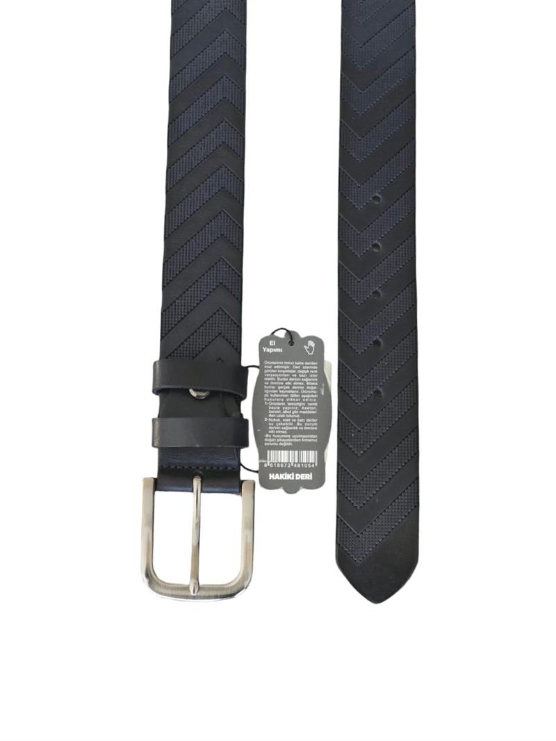 Yalınayak D56 Hakiki Deri Erkek Geniş Kemer Lacivert