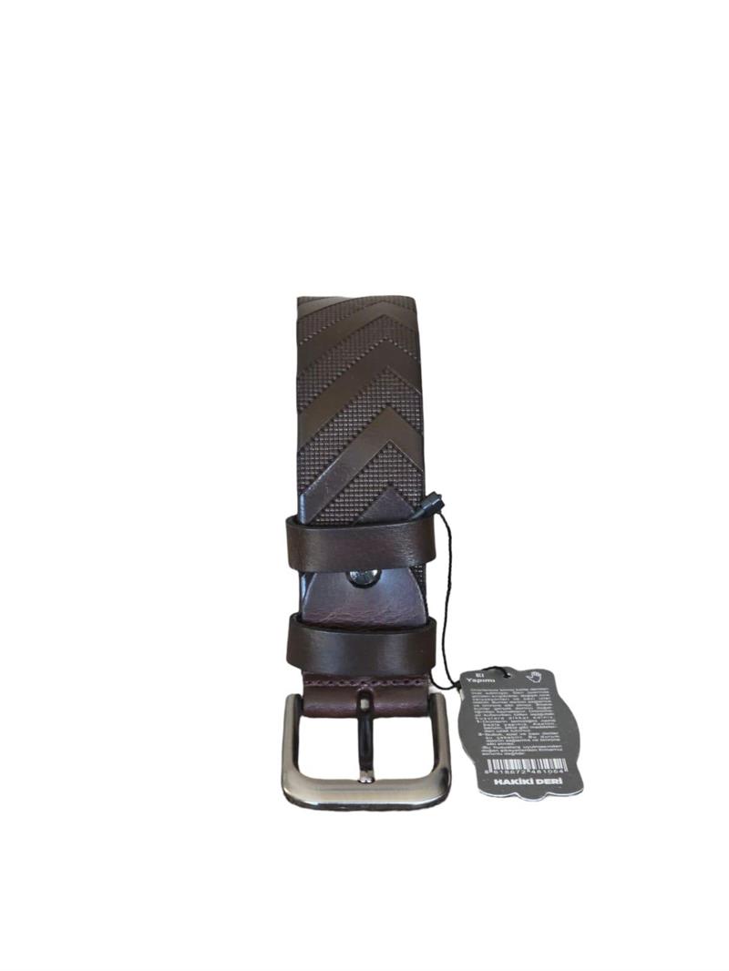 Yalınayak D56 Hakiki Deri Erkek Geniş Kemer Kahve