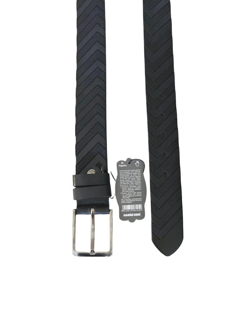 Yalınayak D56 Hakiki Deri Erkek Geniş Kemer Siyah