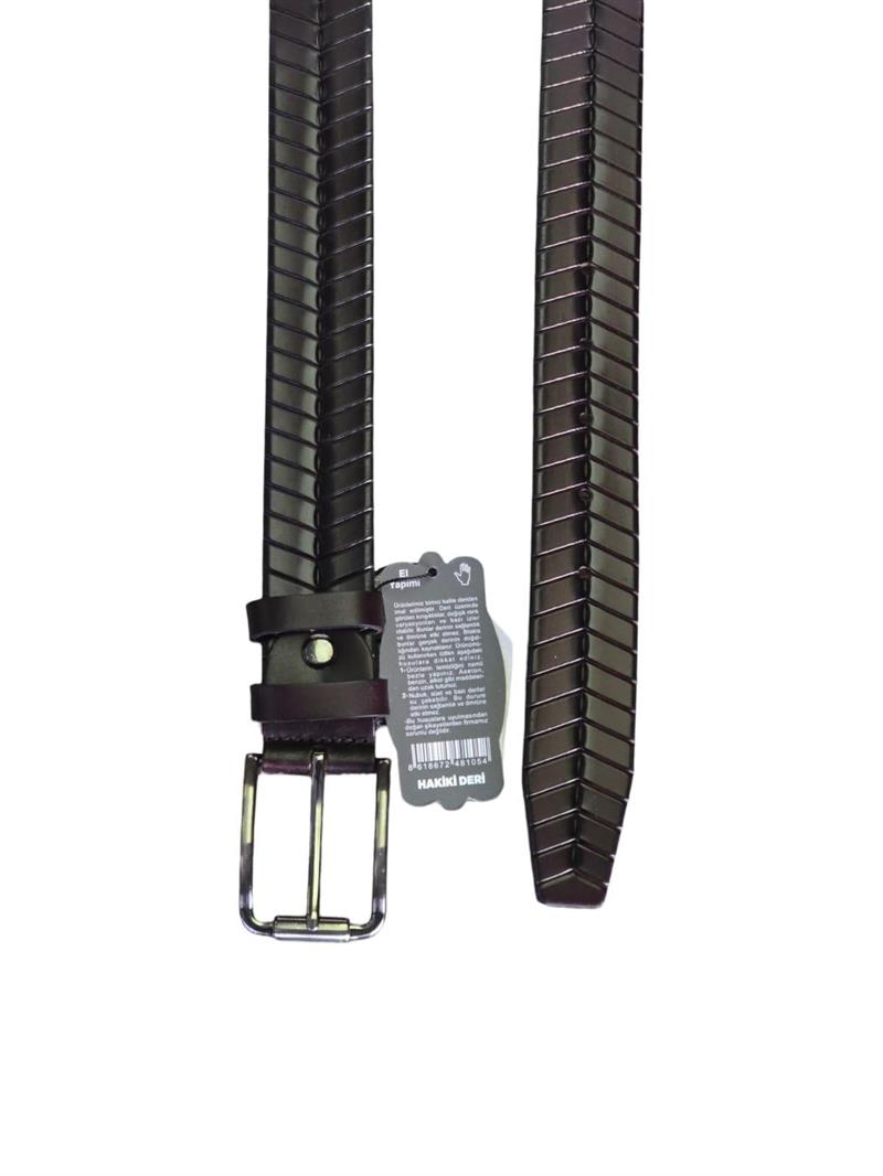 Yalınayak D60 Hakiki Deri Erkek İnce Kemer Kahve