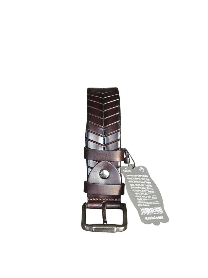 Yalınayak D60 Hakiki Deri Erkek İnce Kemer Kahve