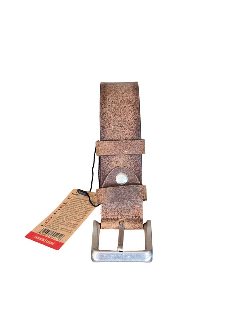 Yalınayak D99 Hakiki Deri Erkek Geniş Kemer Taba