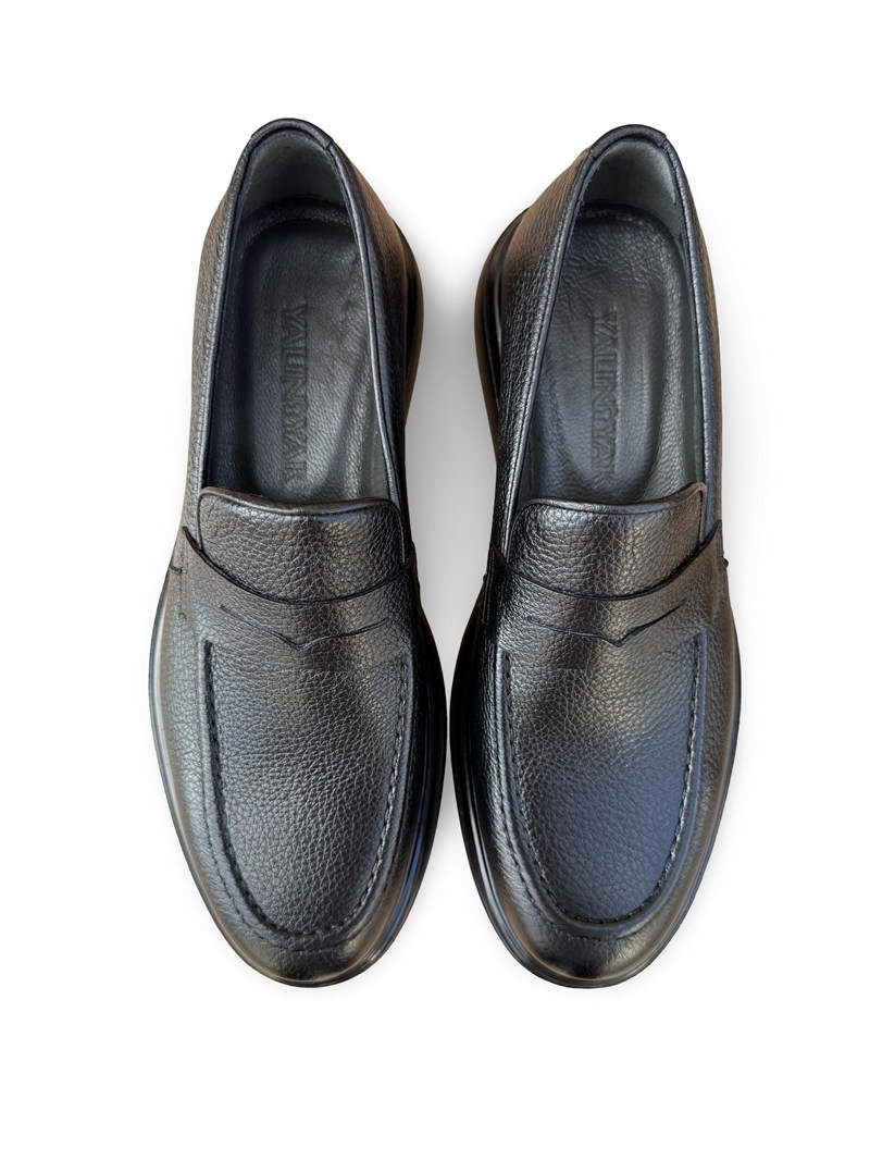 Yalınayak F3316 Hakiki Deri Erkek Loafer Ayakkabı Siyah