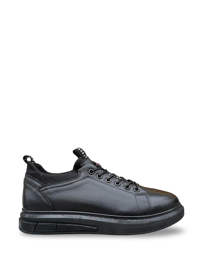 Yalınayak F9974 Hakiki Deri Comfort Taban Erkek Sneaker Ayakkabı Siyah