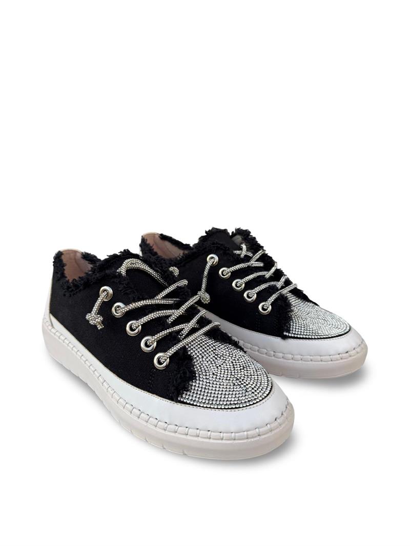 Yalınayak K1442406 Taş Detaylı Kadın Sneaker Spor Siyah
