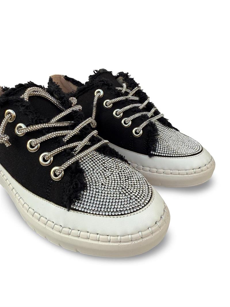 Yalınayak K1442406 Taş Detaylı Kadın Sneaker Spor Siyah