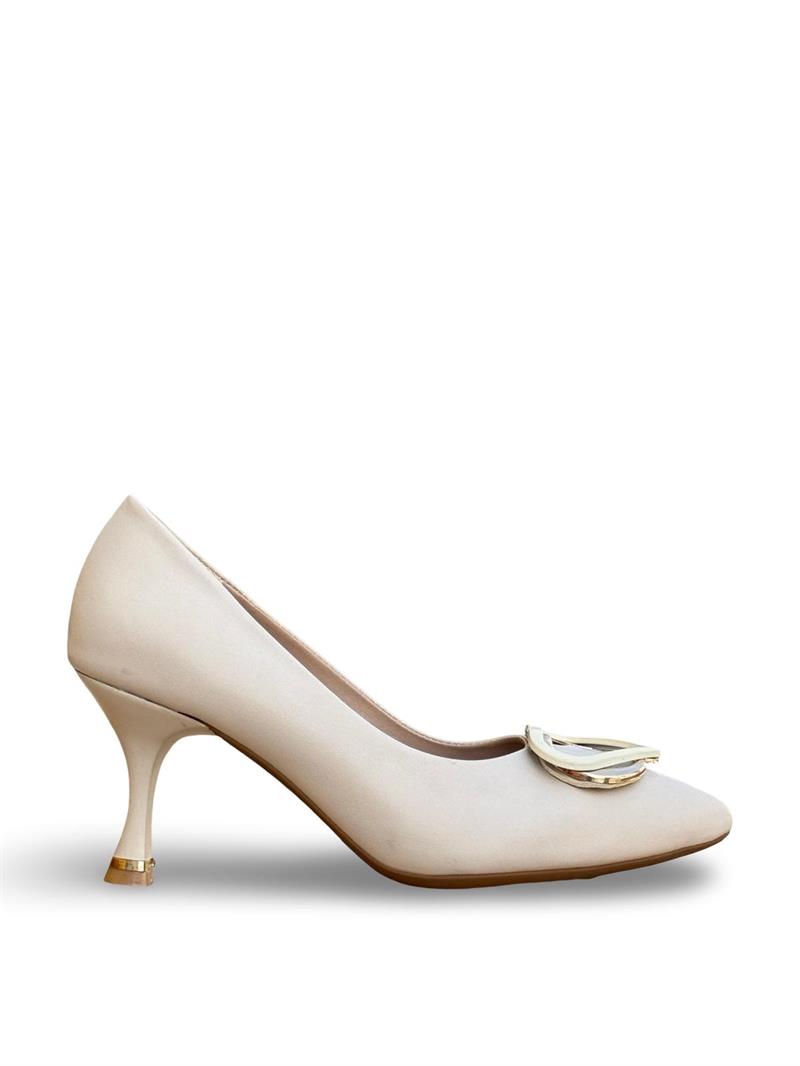 Yalınayak Lpy1195  Tokalı Kadın Stiletto Bej