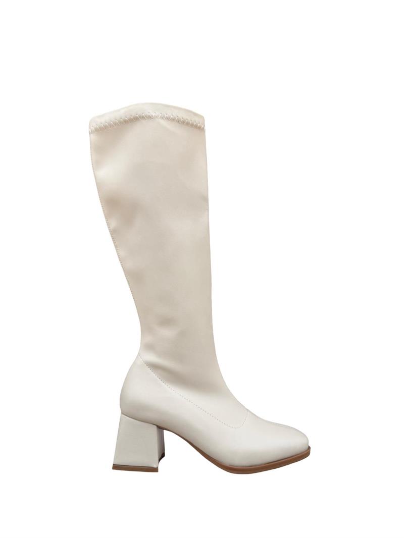 Yalınayak Lpy1260 Küt Burun Kadın Streç Çizme Bej