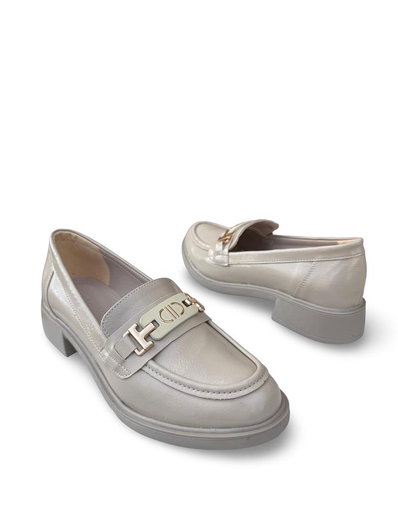 Yalınayak Lpy1261 Rugan Kadın Loafer & Babet Bej Rugan