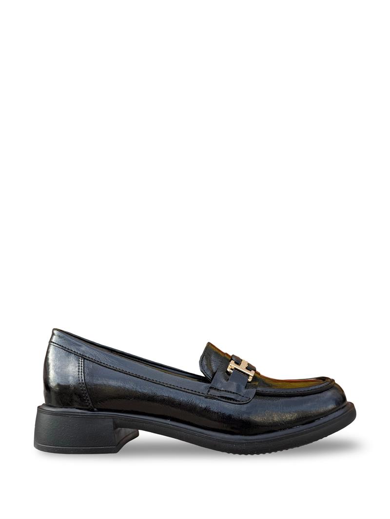 Yalınayak Lpy1261 Rugan Kadın Loafer & Babet Siyah Rugan