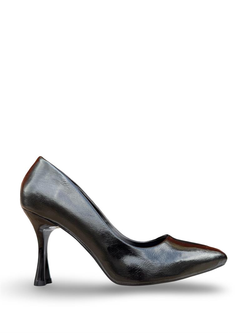 Yalınayak Lpy1305 Kadın Stiletto Siyah Kırışık