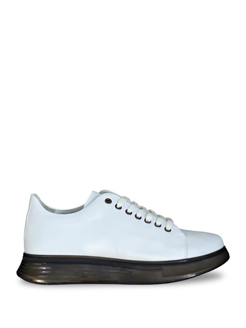 Yalınayak M15275 Hakiki Deri Erkek Sneaker Beyaz