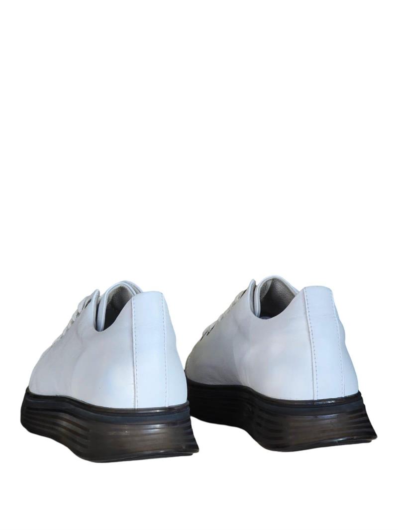 Yalınayak M15275 Hakiki Deri Erkek Sneaker Beyaz