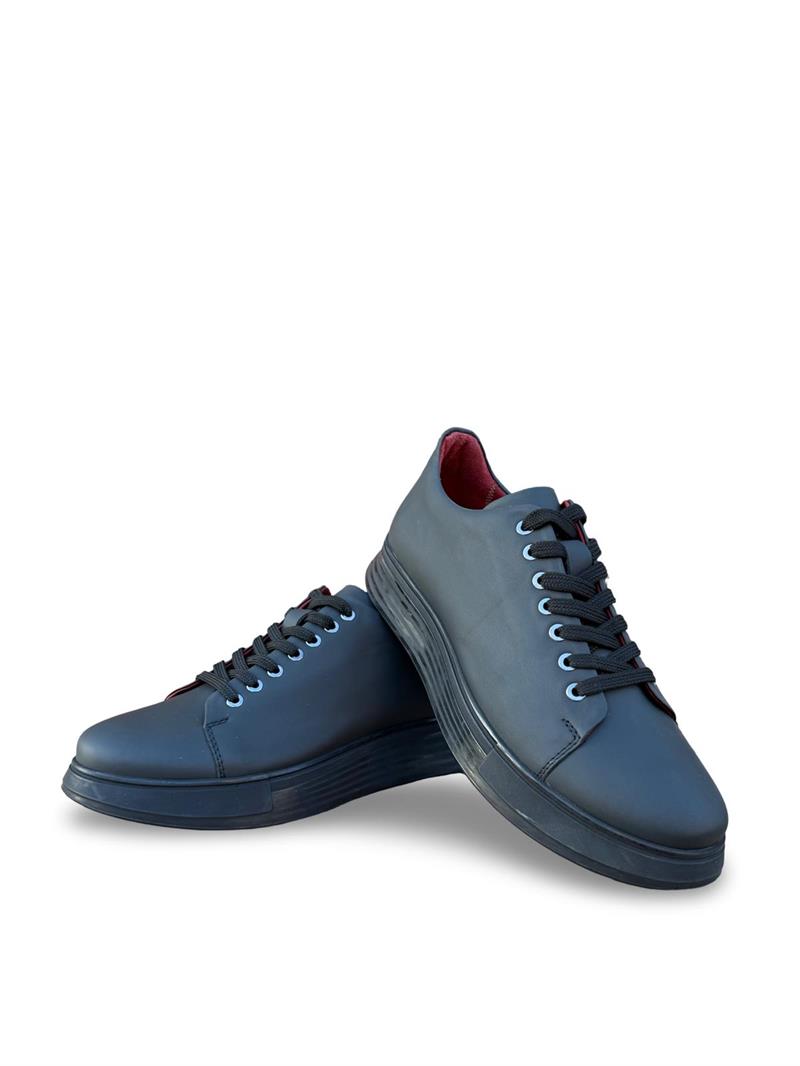 Yalınayak M15275 Hakiki Deri Erkek Sneaker Siyah Mat