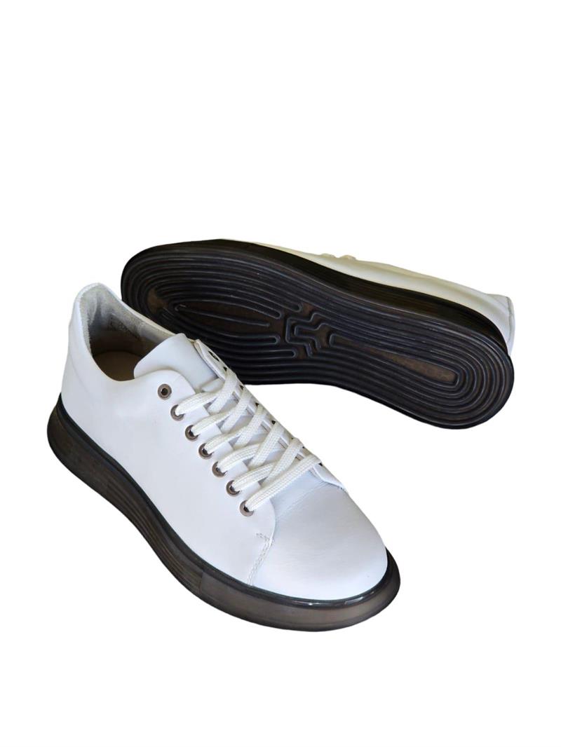 Yalınayak M15275 Hakiki Deri Erkek Sneaker Beyaz